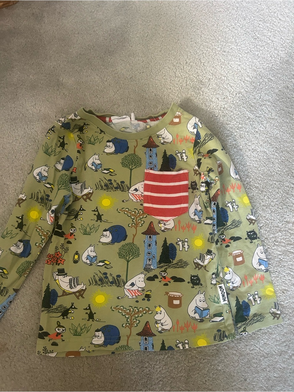 Kids Moomin by Martinex Organic cotton Green Long-Sleeve Tee size 104